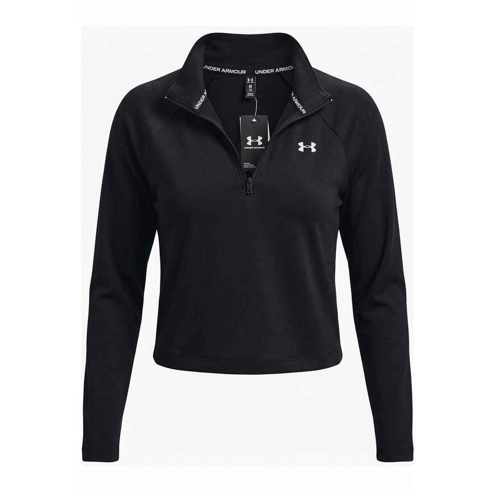 Under Armour Womens Vanish Seamless 1/4 Zip Crop Pullover Black XL 1384405-001
